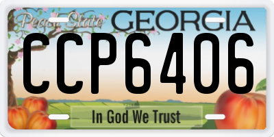 GA license plate CCP6406