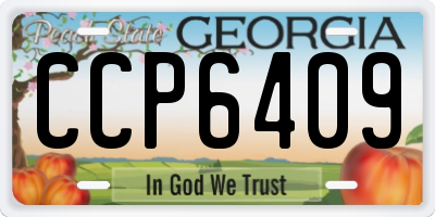 GA license plate CCP6409