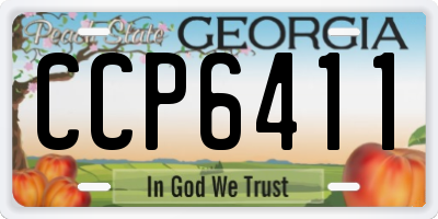 GA license plate CCP6411