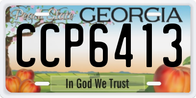 GA license plate CCP6413
