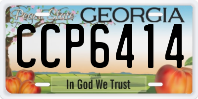 GA license plate CCP6414