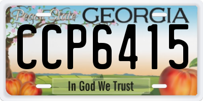 GA license plate CCP6415