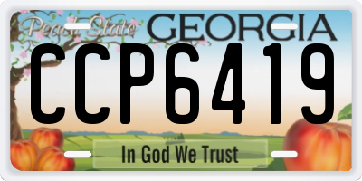 GA license plate CCP6419