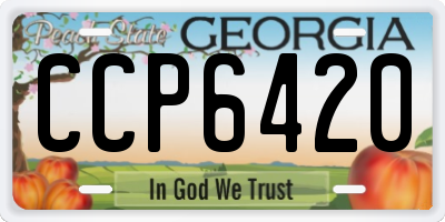 GA license plate CCP6420