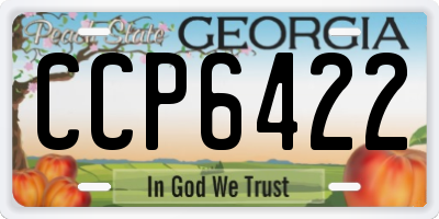 GA license plate CCP6422