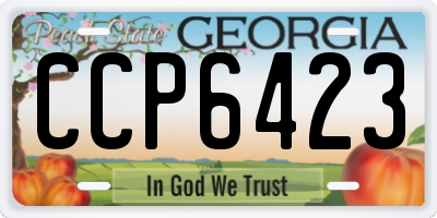 GA license plate CCP6423