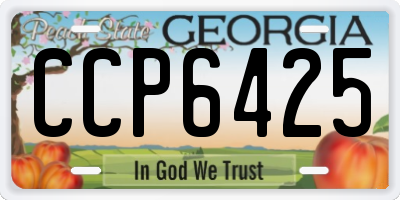 GA license plate CCP6425