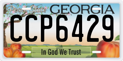 GA license plate CCP6429