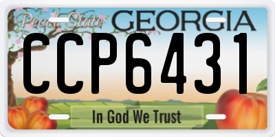 GA license plate CCP6431