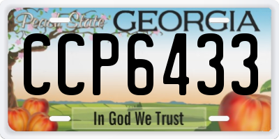 GA license plate CCP6433
