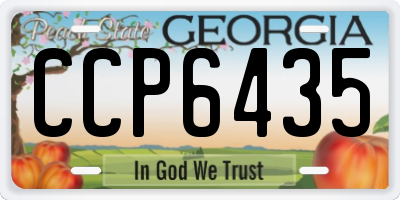 GA license plate CCP6435
