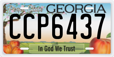 GA license plate CCP6437
