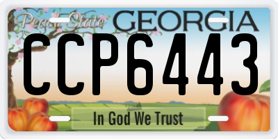 GA license plate CCP6443
