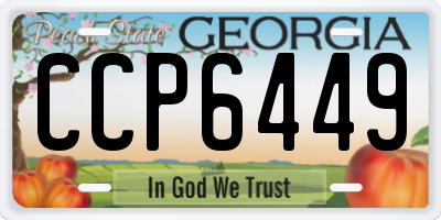 GA license plate CCP6449
