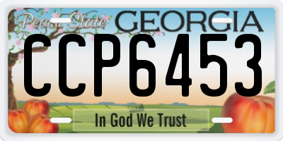 GA license plate CCP6453
