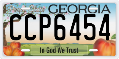 GA license plate CCP6454