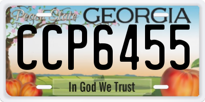 GA license plate CCP6455
