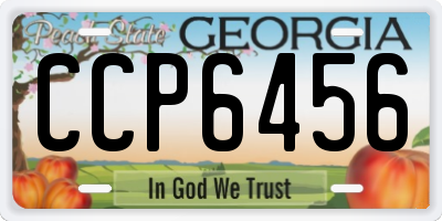GA license plate CCP6456