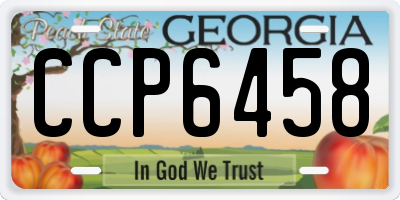 GA license plate CCP6458