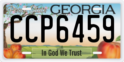 GA license plate CCP6459