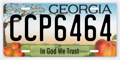 GA license plate CCP6464