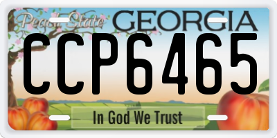 GA license plate CCP6465