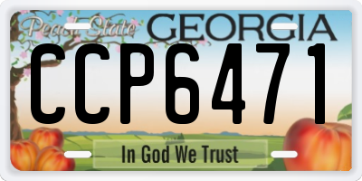 GA license plate CCP6471