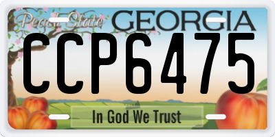 GA license plate CCP6475