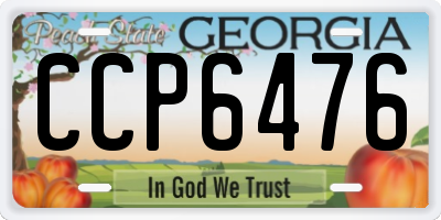 GA license plate CCP6476