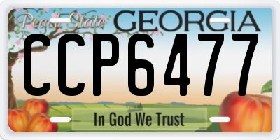 GA license plate CCP6477