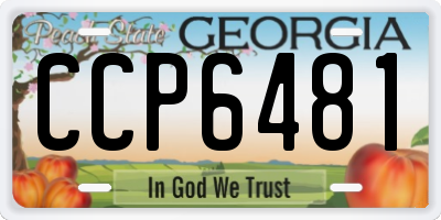 GA license plate CCP6481