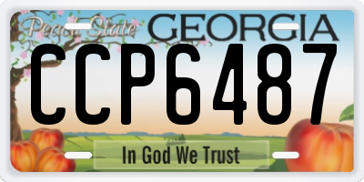 GA license plate CCP6487