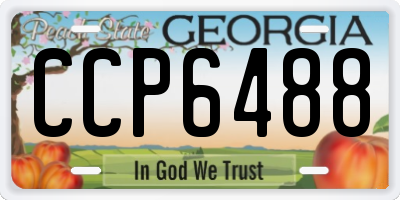 GA license plate CCP6488
