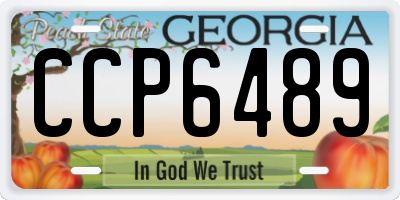 GA license plate CCP6489