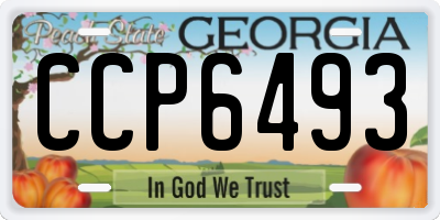 GA license plate CCP6493