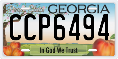 GA license plate CCP6494