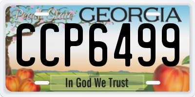 GA license plate CCP6499