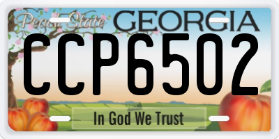 GA license plate CCP6502