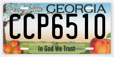 GA license plate CCP6510