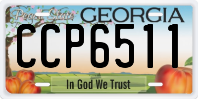 GA license plate CCP6511