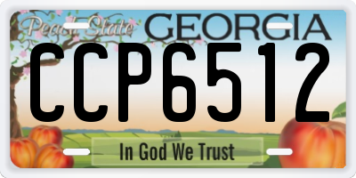 GA license plate CCP6512