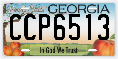 GA license plate CCP6513