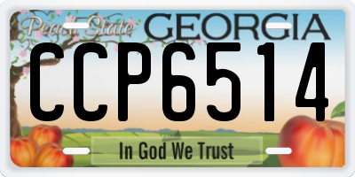 GA license plate CCP6514
