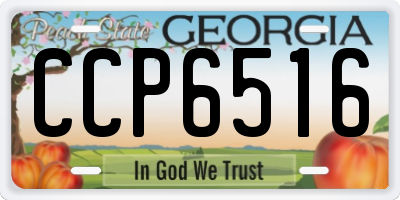 GA license plate CCP6516