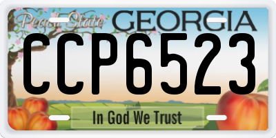 GA license plate CCP6523