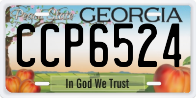 GA license plate CCP6524