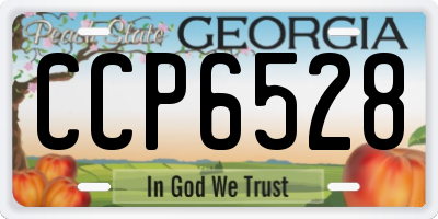 GA license plate CCP6528