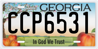 GA license plate CCP6531