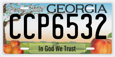 GA license plate CCP6532