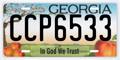 GA license plate CCP6533